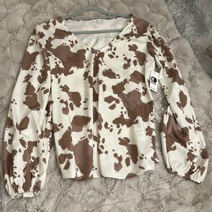 NWT Buckle Cowprint Longsleeve Size L